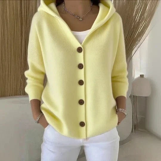 Alessia™ | Button-Up Hooded Cardigan