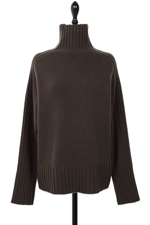 Basic High Neck Rib Knit Sweater - 6 Colors Available