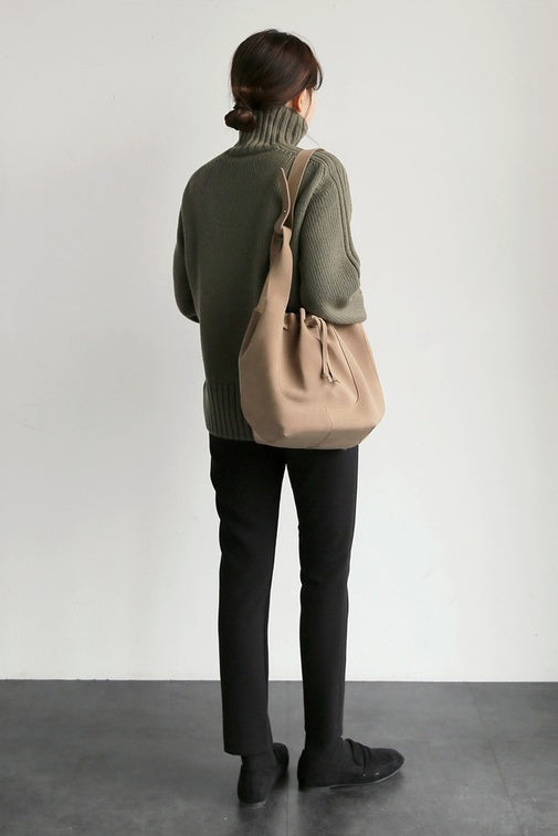 Basic High Neck Rib Knit Sweater - 6 Colors Available