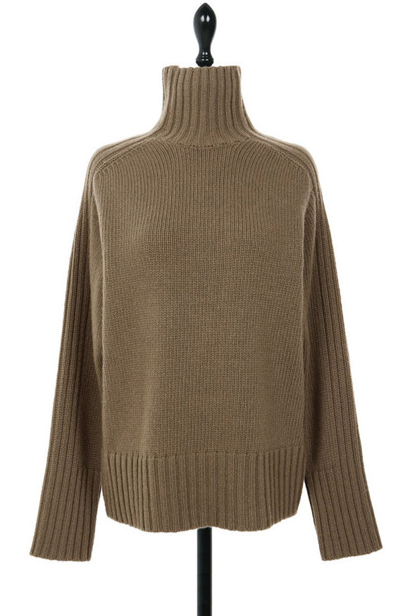 Basic High Neck Rib Knit Sweater - 6 Colors Available