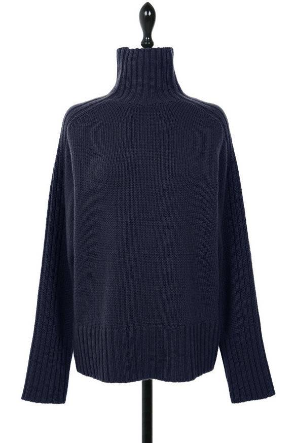 Basic High Neck Rib Knit Sweater - 6 Colors Available