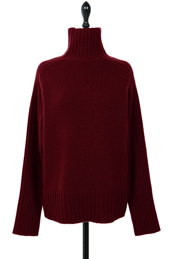 Basic High Neck Rib Knit Sweater - 6 Colors Available