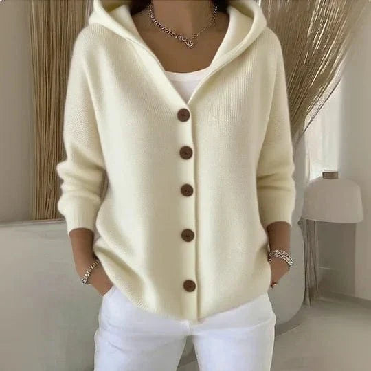 Alessia™ | Button-Up Hooded Cardigan