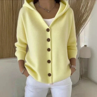 Alessia™ | Button-Up Hooded Cardigan