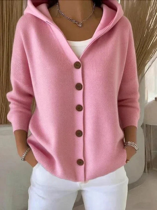 Alessia™ | Button-Up Hooded Cardigan