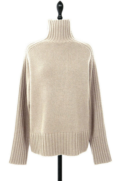 Basic High Neck Rib Knit Sweater - 6 Colors Available