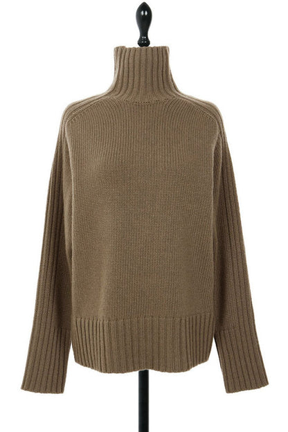 Basic High Neck Rib Knit Sweater - 6 Colors Available
