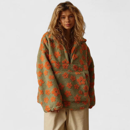 Marcelline™ | Floral Zip Sweater