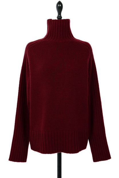 Basic High Neck Rib Knit Sweater - 6 Colors Available