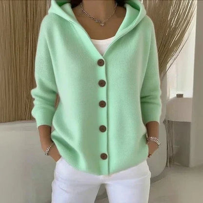 Alessia™ | Button-Up Hooded Cardigan